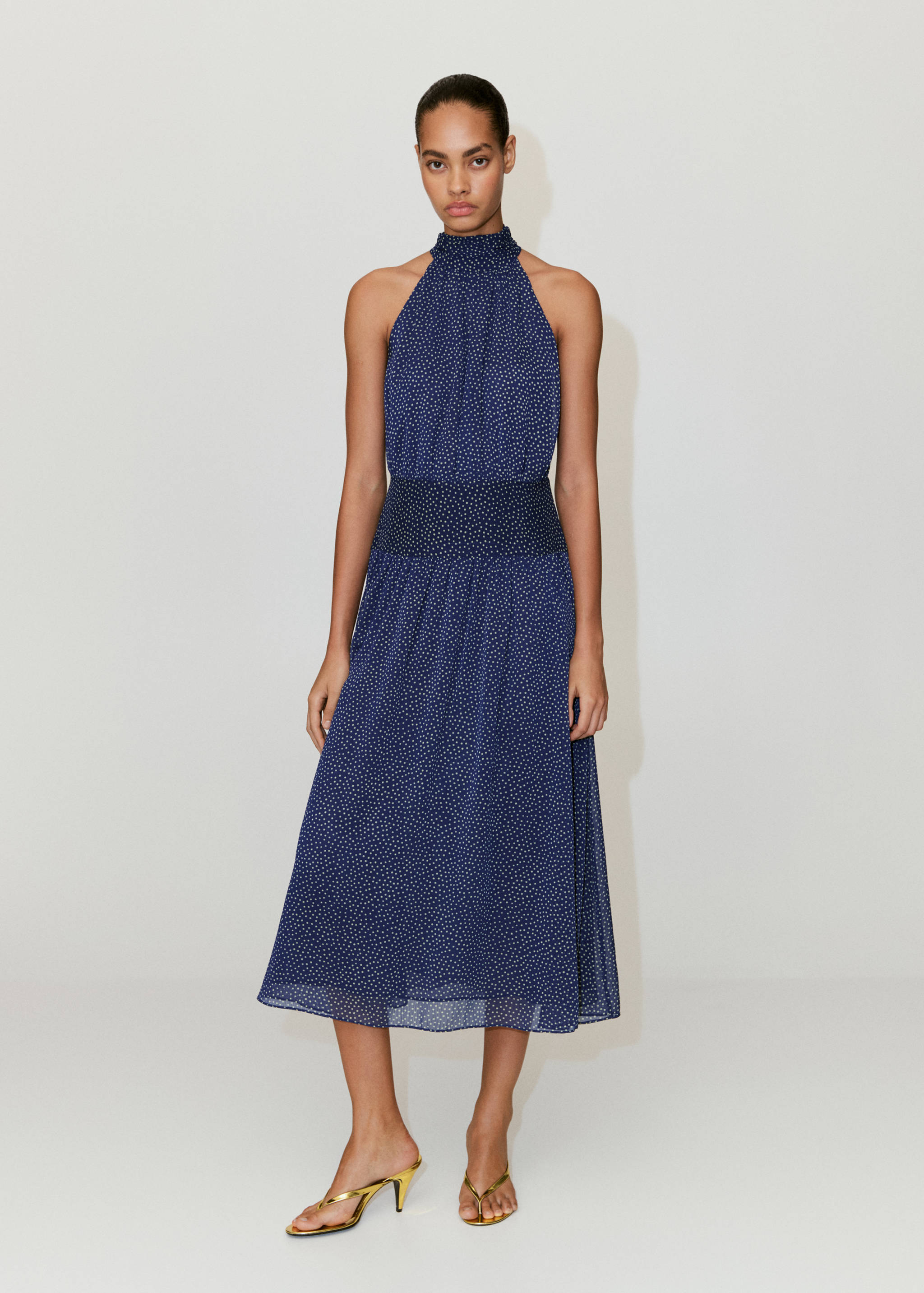 Vestido halter estampado - Plano general