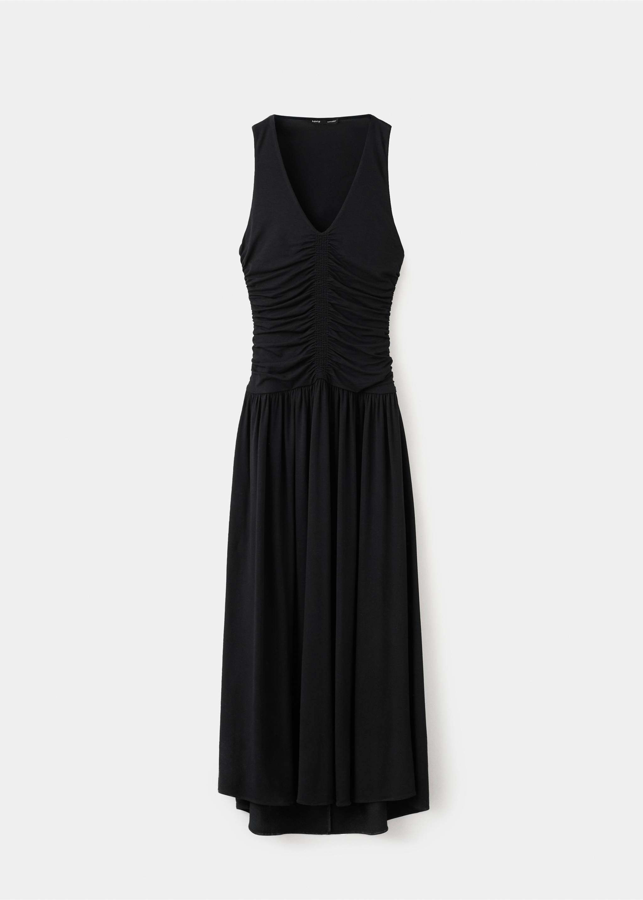 Robe longue froncée - Article sans modèle, Noir. Ref: 37031472-00.