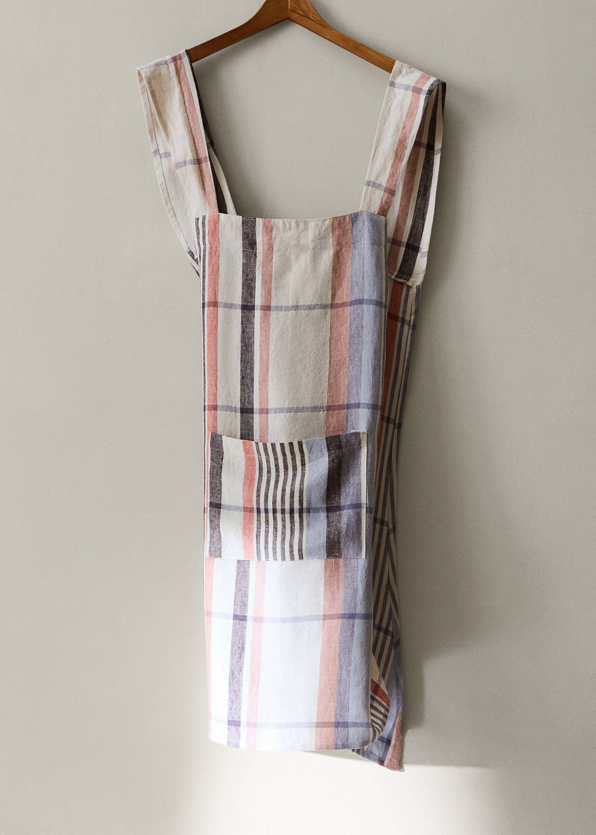 100% linen striped apron — Light/Pastel Grey