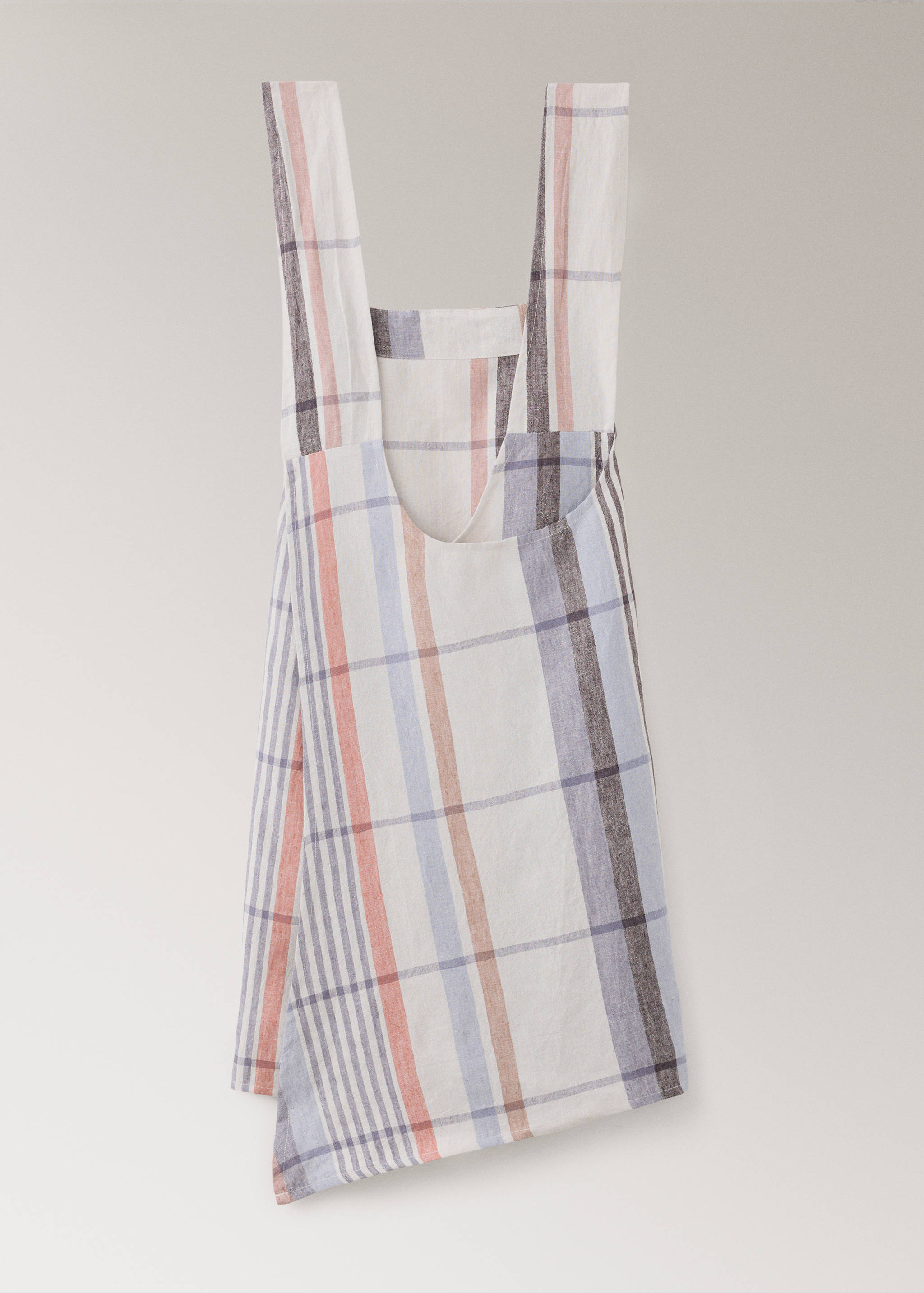 Schürze aus 100 % Leinen mit Streifenmuster - Detail des Artikels 3, Hellgrau/Pastellgrau. Ref: 37031476-00.