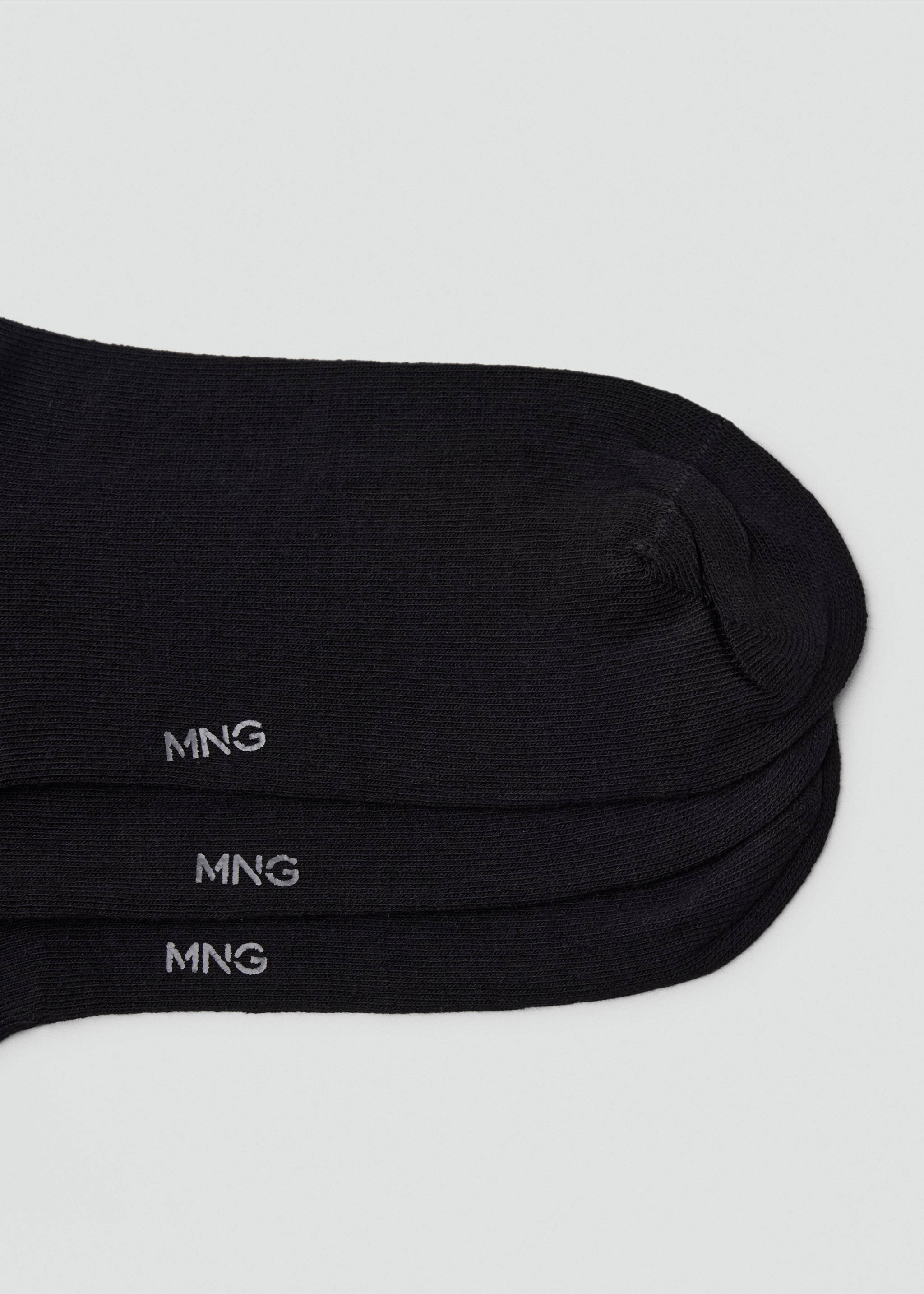 Lot 3 paires de chaussettes longues coton - Détail de l'article 0, Noir. Ref: 37031477-00.