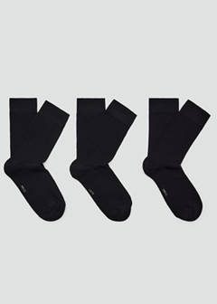 3-pack long cotton socks — Black 1