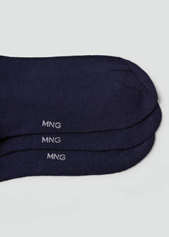3-pack long cotton socks — Dark Navy 3