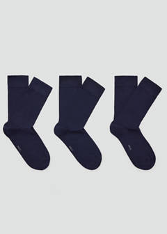 3-pack long cotton socks — Dark Navy 1