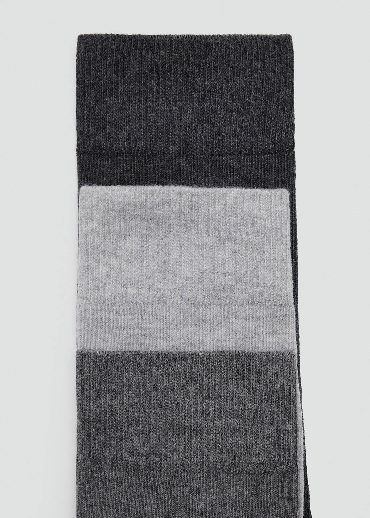 3-pack long cotton socks — Grey
