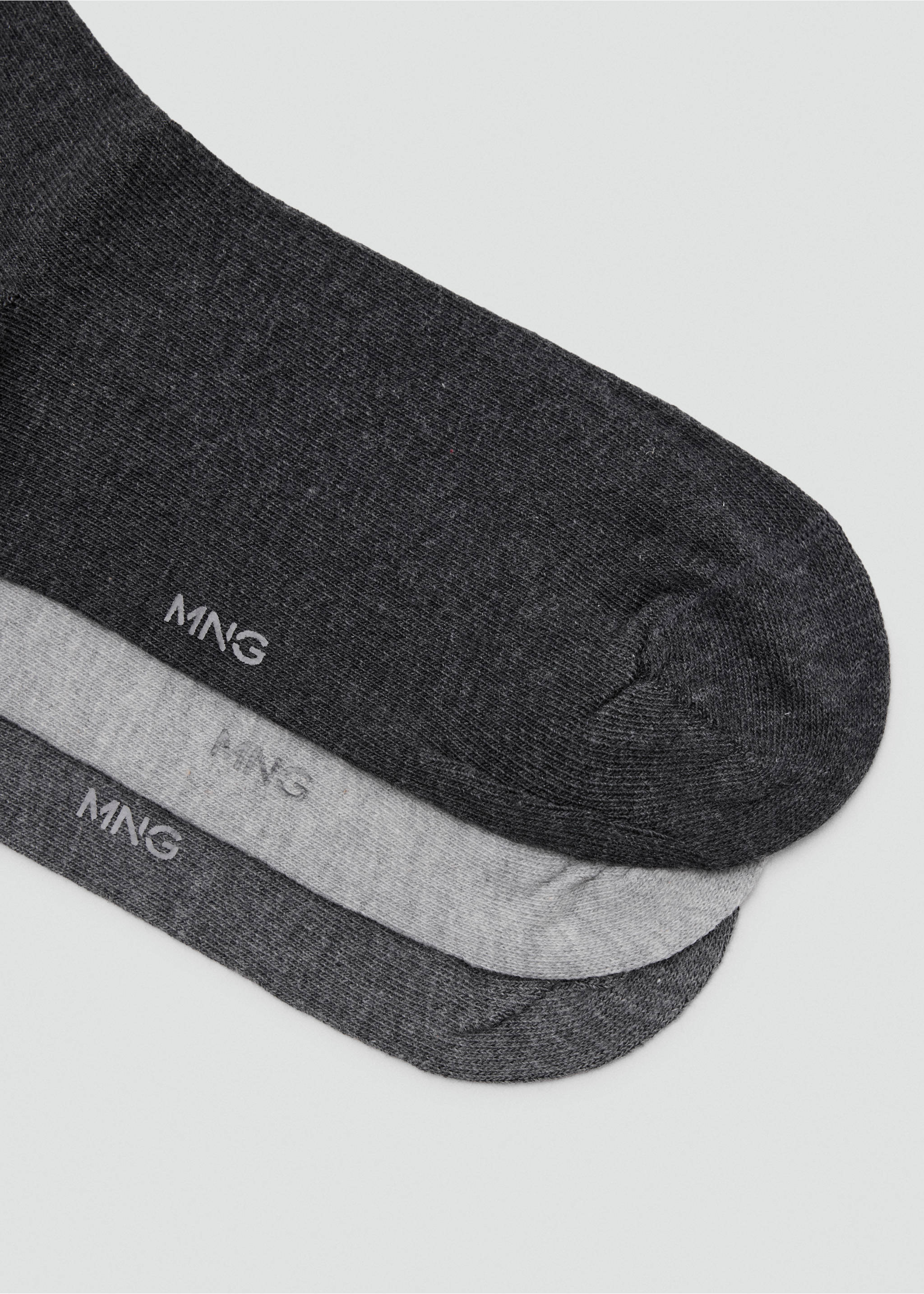 3-pack long cotton socks - Details of the article 0, Grey. Ref: 37031479-00.