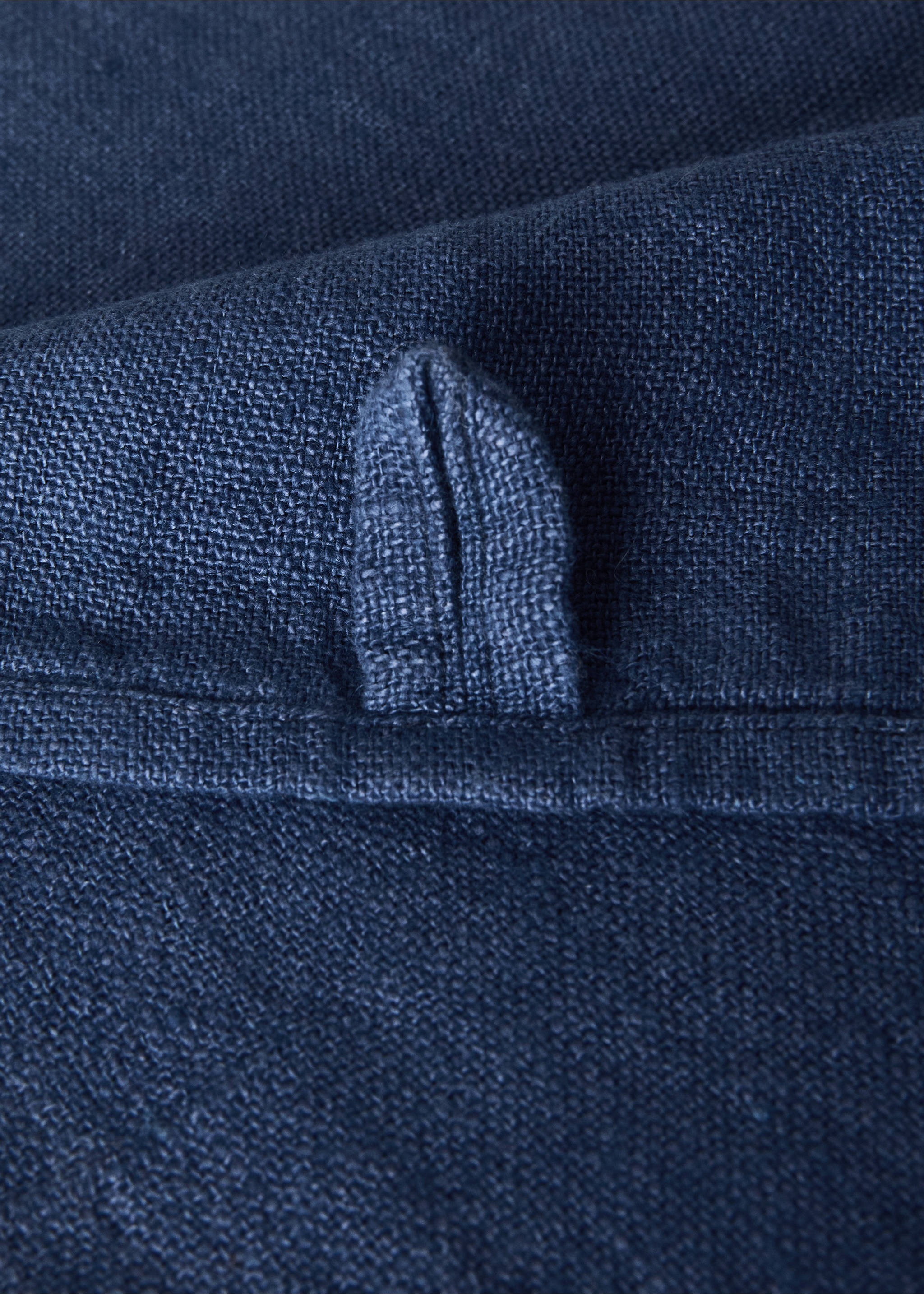 Linen striped kitchen towel - Details of the article 3, Indigo Blue. Ref: 37031480-00.