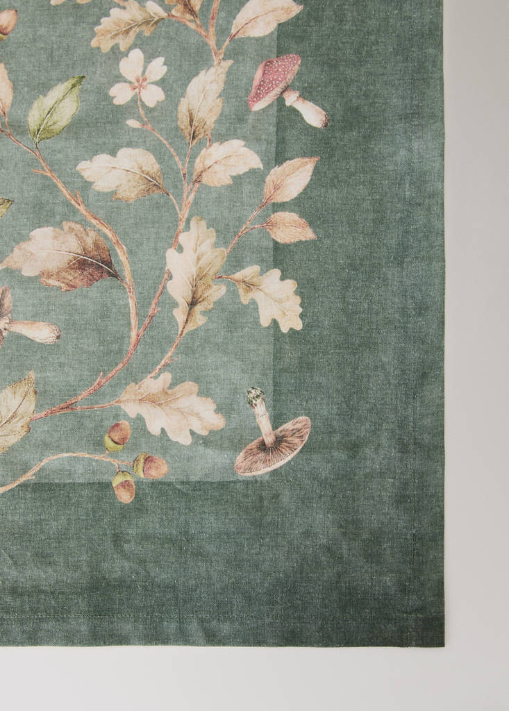 Autumnal printed linen-cotton tablecloth for 6 to 8 guests - thumbnail 4