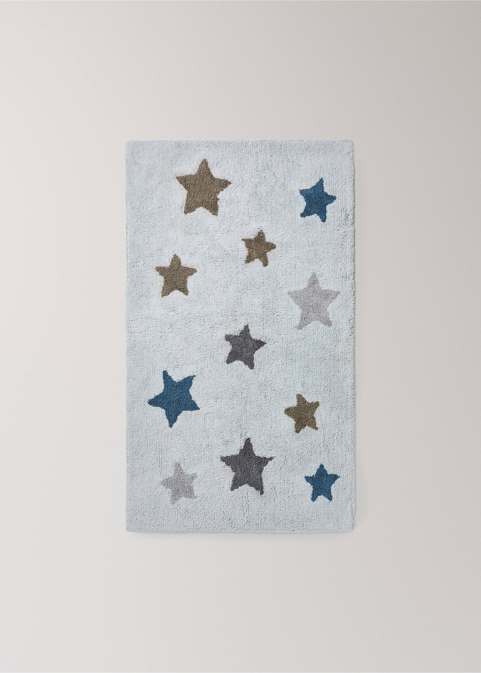 Children’s cotton rug with star print - Article without model, Sand. Ref: 37031486-00.