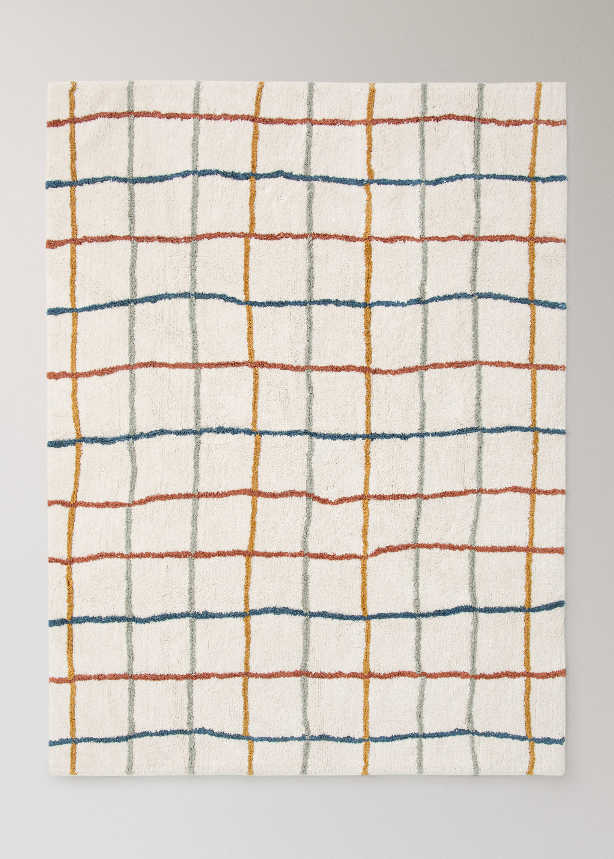 Multicoloured striped cotton rug - Article without model