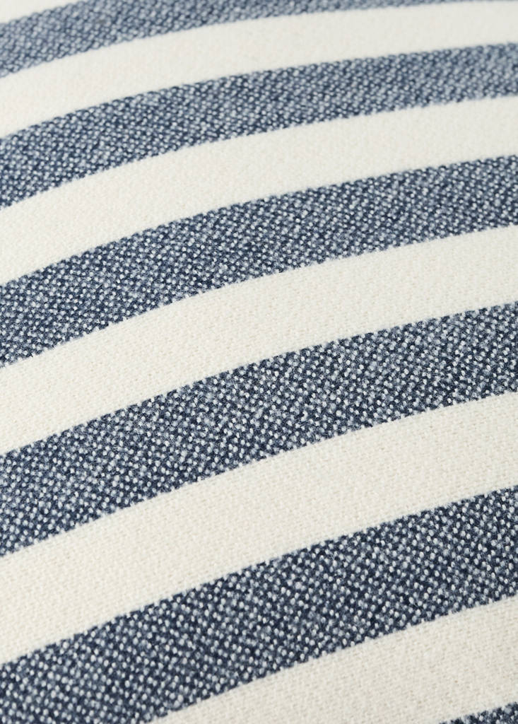 Striped cotton cushion cover 40x40 cm — Navy