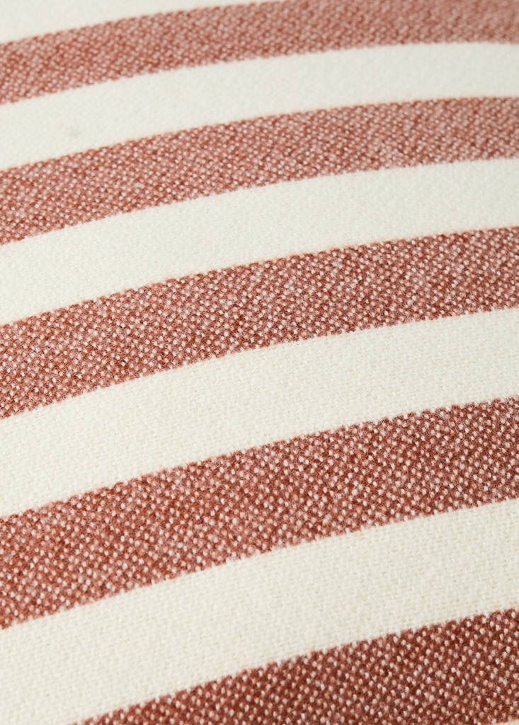 Striped cotton cushion cover 40x40 cm — Russet