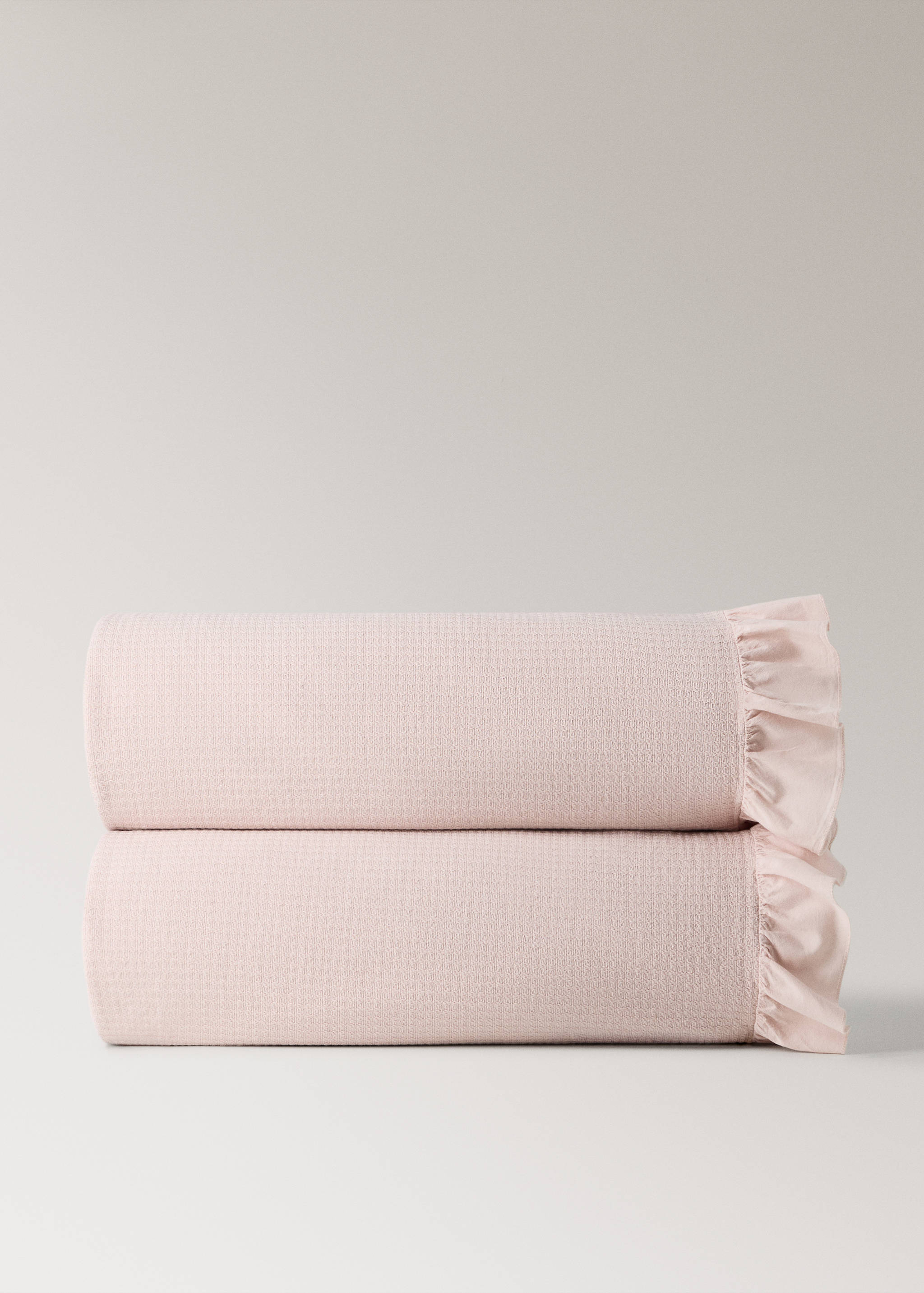 Jacquard cotton children’s bedspread with ruffle for 90 cm bed - Article without model