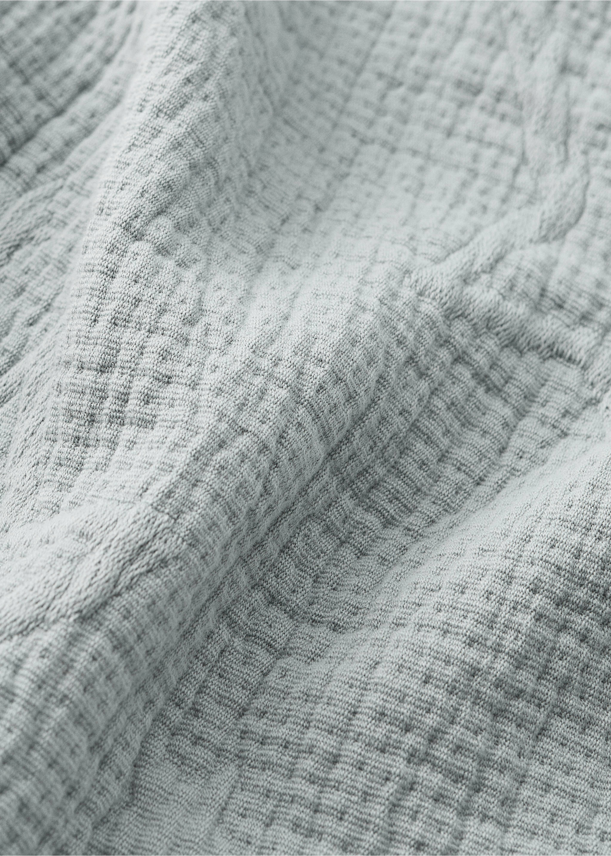Jacquard cotton bedspread with stars for 90 cm bed - Details of the article 1, Grey. Ref: 37031490-00.