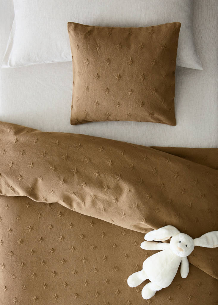 Kindertagesdecke aus Baumwoll-Jacquard für 90/105 cm Bett — Khaki