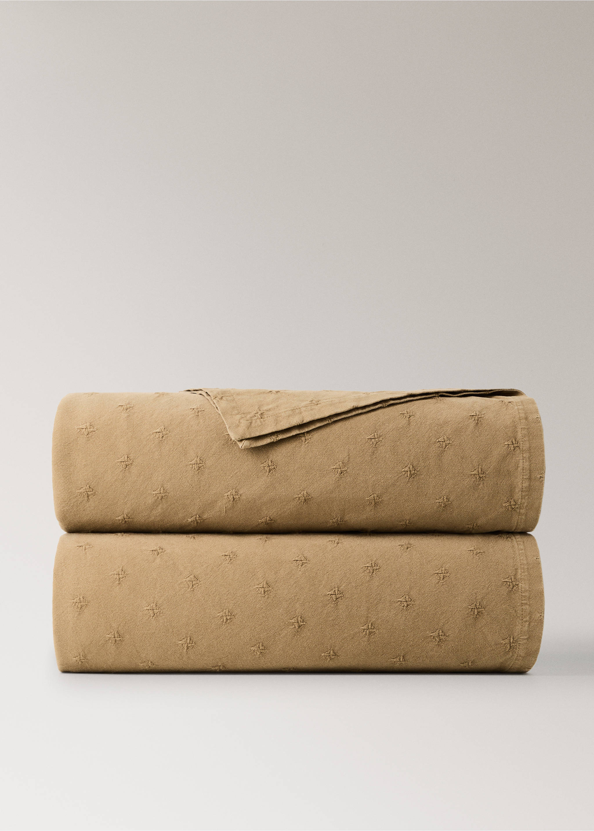 Couvre-lit enfant coton jacquard lit 90/105 cm - Article sans modèle, Kaki. Ref: 37031491-00.