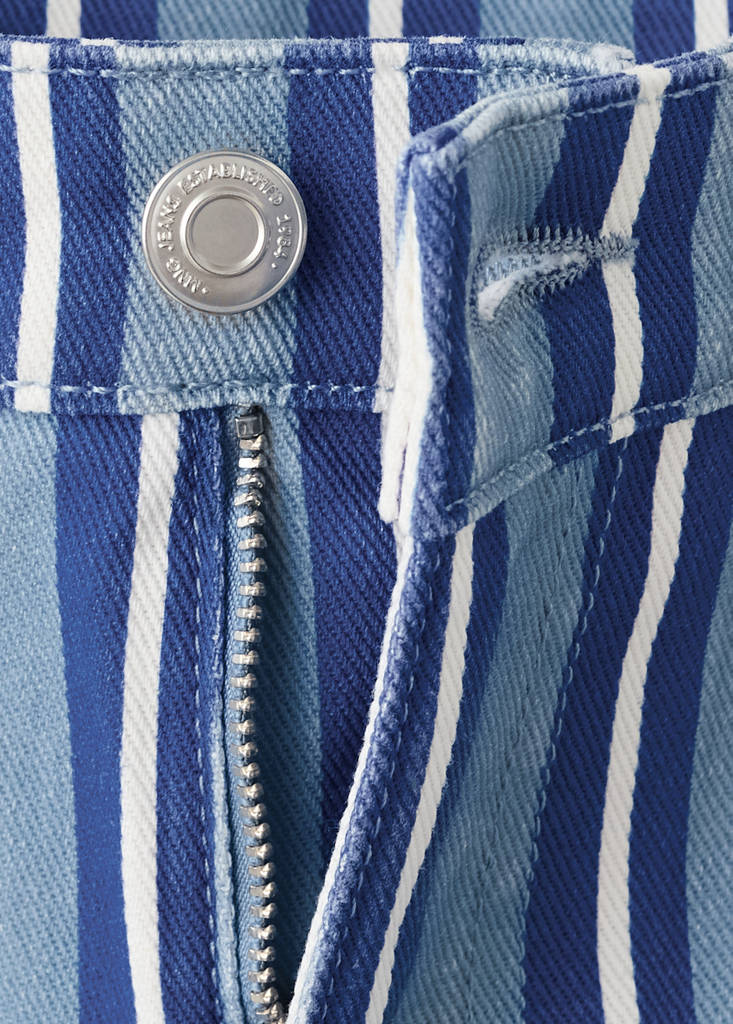 Striped straight-fit shorts — Blue