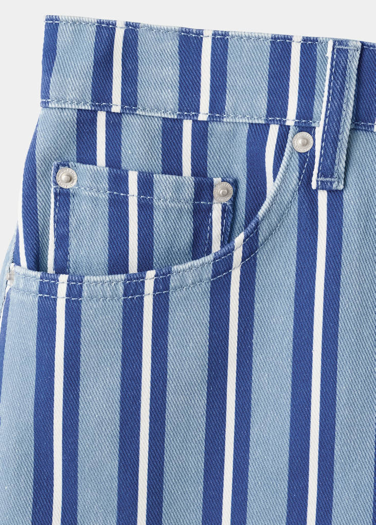 Striped straight-fit shorts — Blue