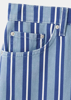 Striped straight-fit shorts — Blue 8