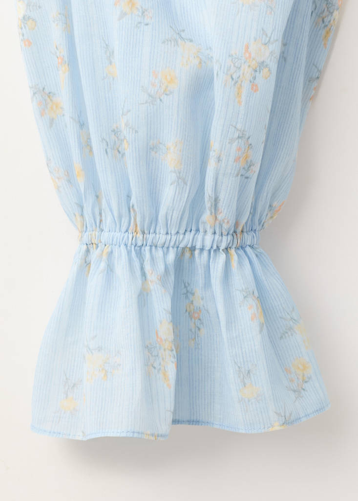 Floral print crop top — Blue