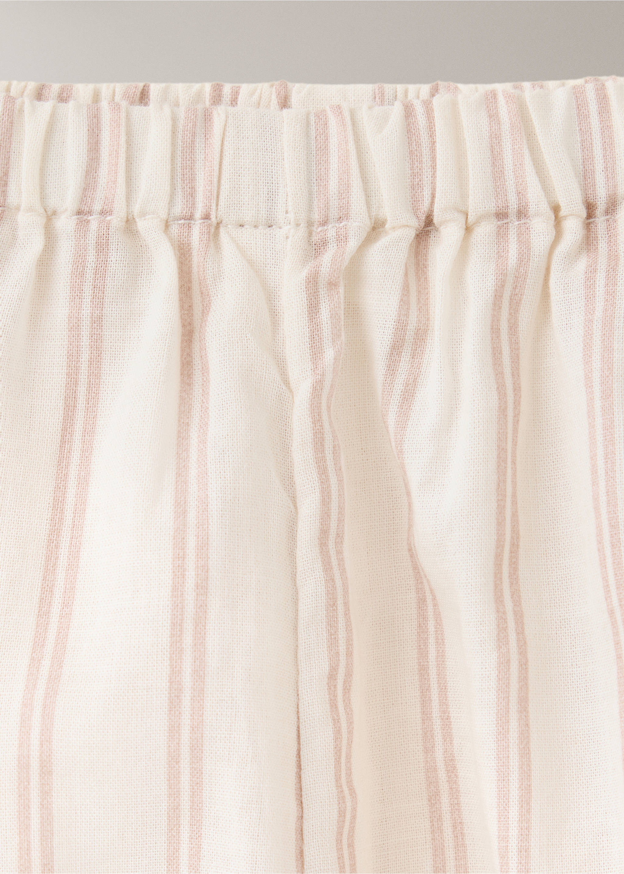 Striped pajama trousers - Details of the article 2, Nude. Ref: 37031500-00.