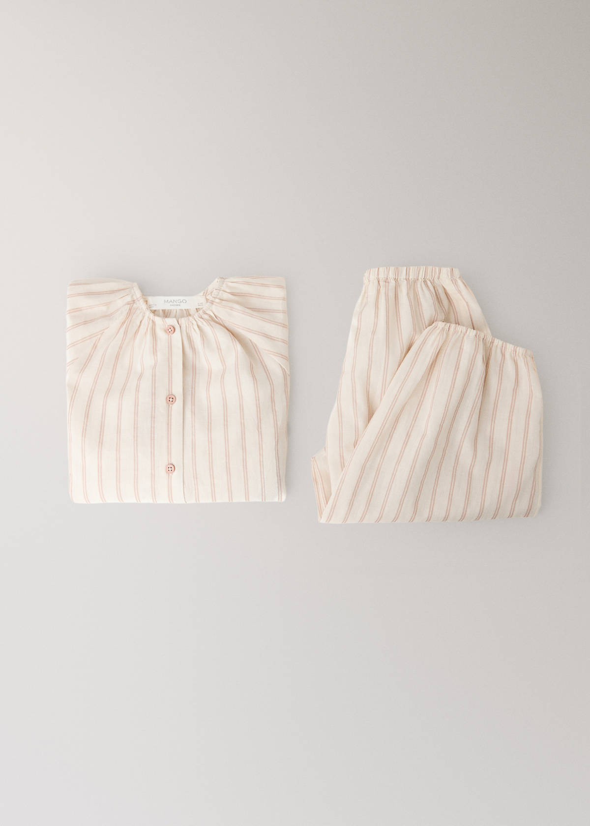 Striped pajama trousers — Nude