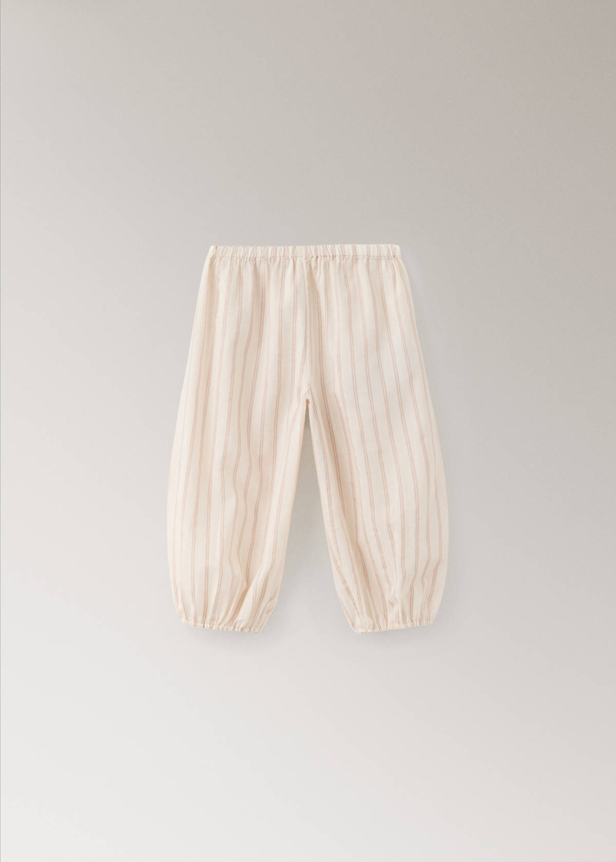 Striped pajama trousers — Nude