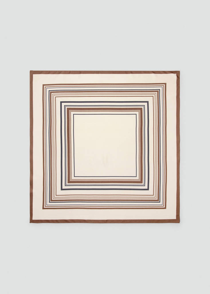 Geometric printed foulard — Beige