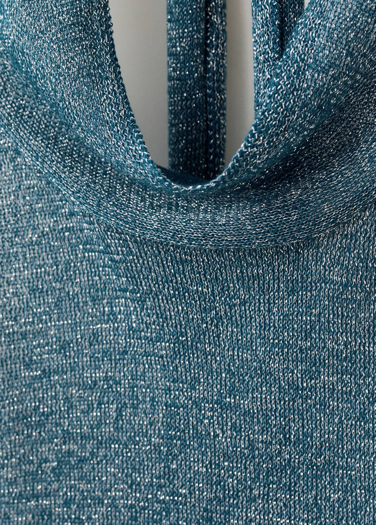 Metallic halter top — Petrol Blue
