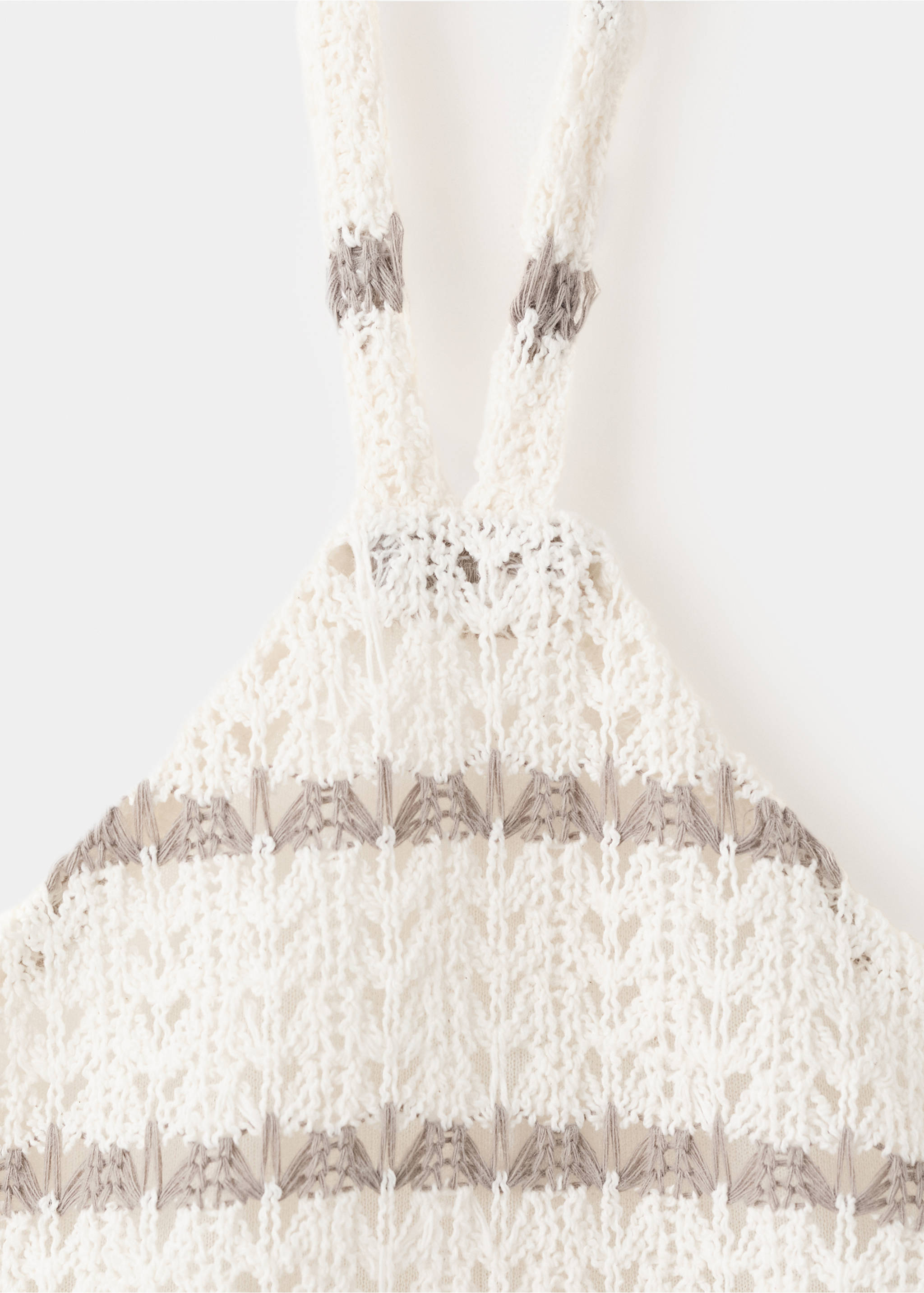 Crochet halter top - Details of the article 8, Ecru. Ref: 37031511-00.