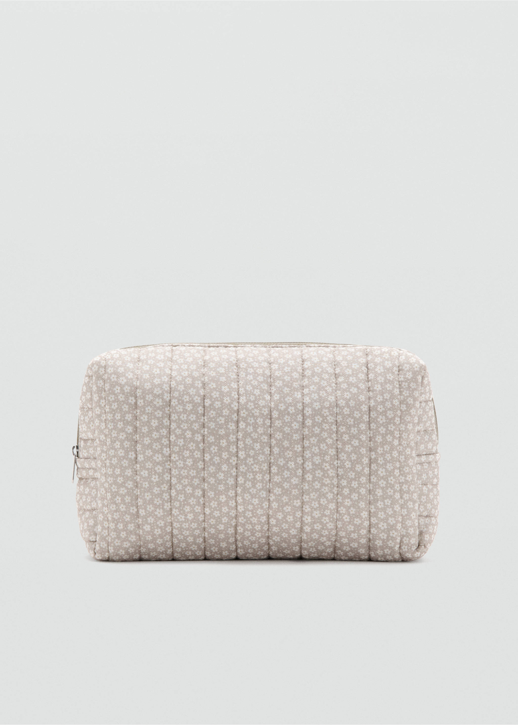 Printed cotton toiletry bag - Article without model, Medium Brown. Ref: 37031513-00.