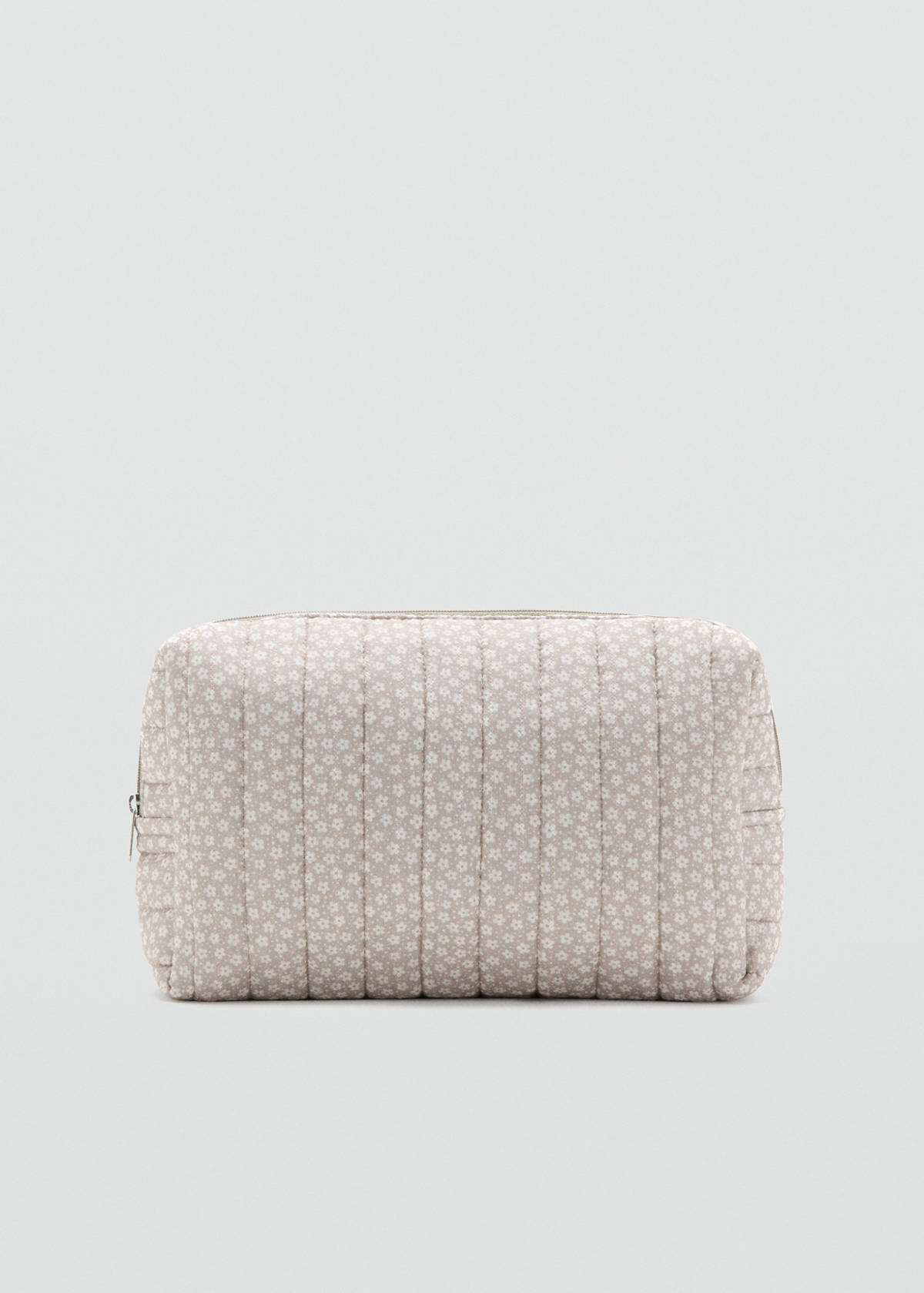 Printed cotton toiletry bag — Medium Brown