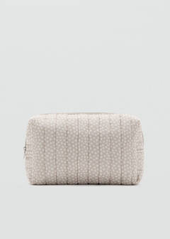Printed cotton toiletry bag — Medium Brown 1