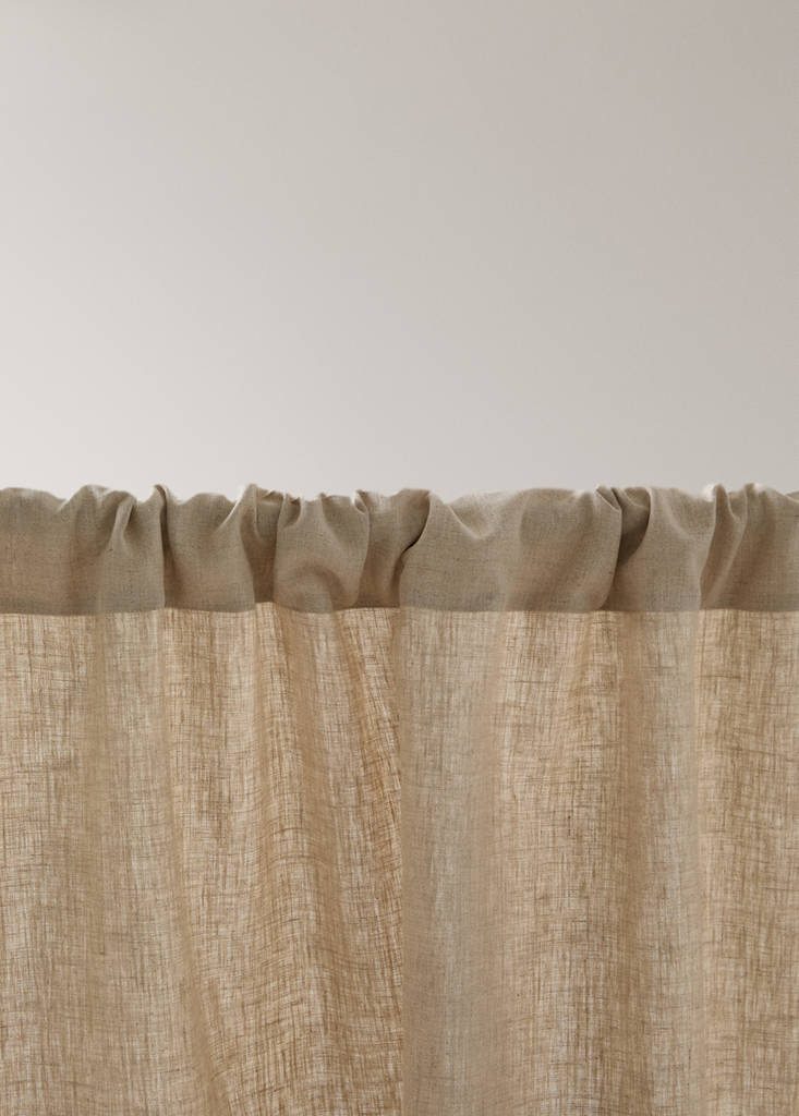 High opacity linen velvet curtain — Sand