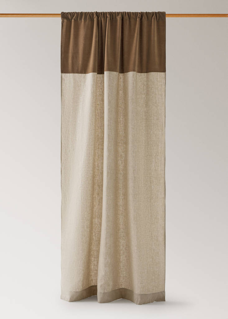 High opacity linen velvet curtain — Sand