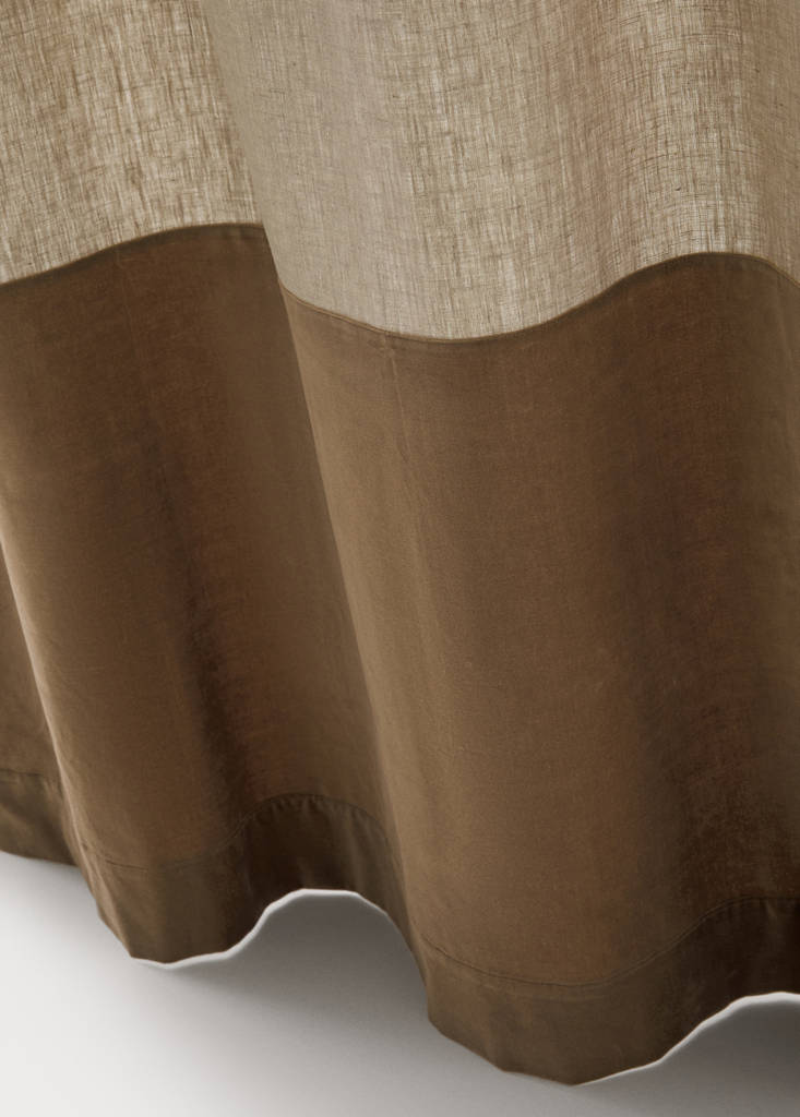 High opacity linen velvet curtain — Sand