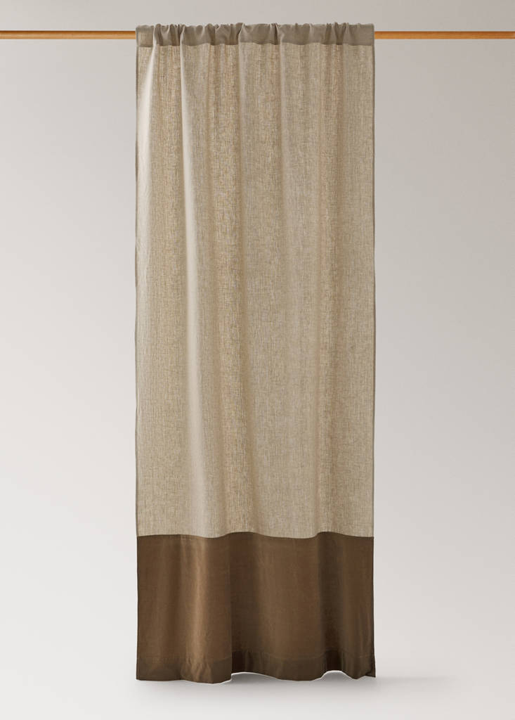 High opacity linen velvet curtain — Sand