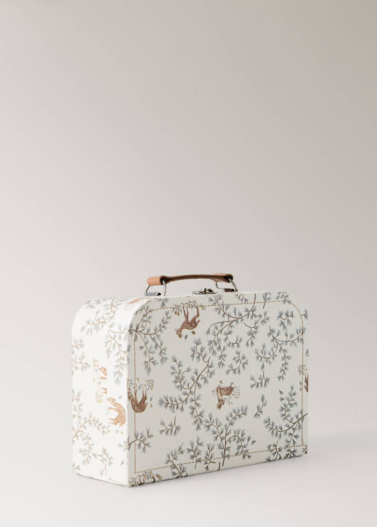 Medium striped paper children's satchel — Grey