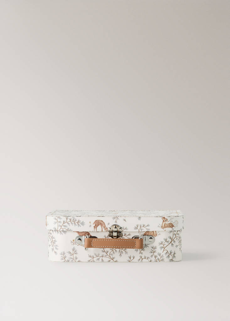Medium striped paper children's satchel — Grey