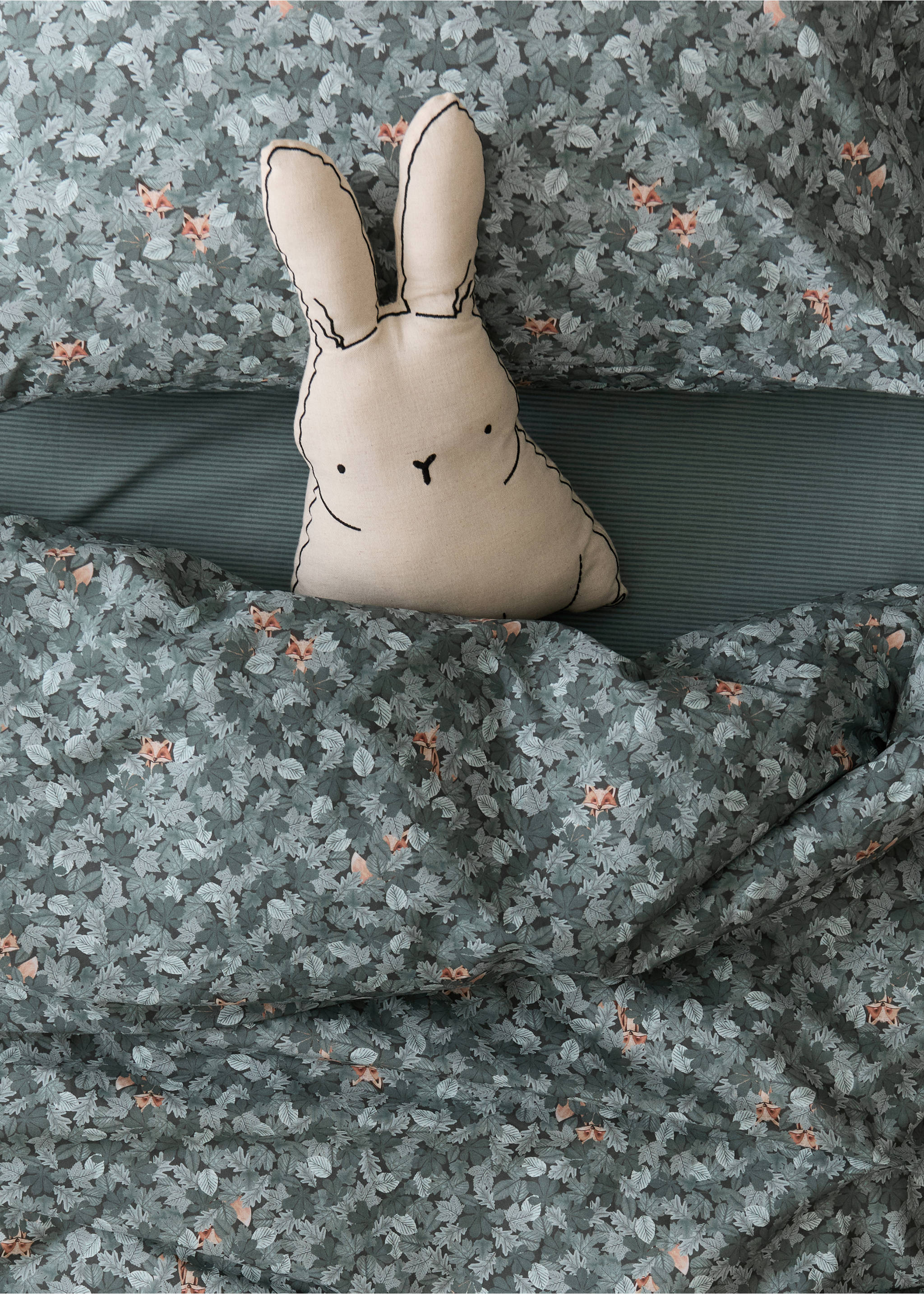 Printed children’s duvet cover for a 90 cm bed - Details of the article 7, Green. Ref: 37031528-00.
