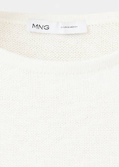 Lace detail knit top — Ecru 6