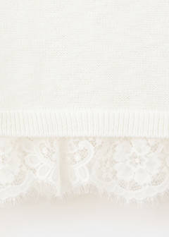 Lace detail knit top — Ecru 7