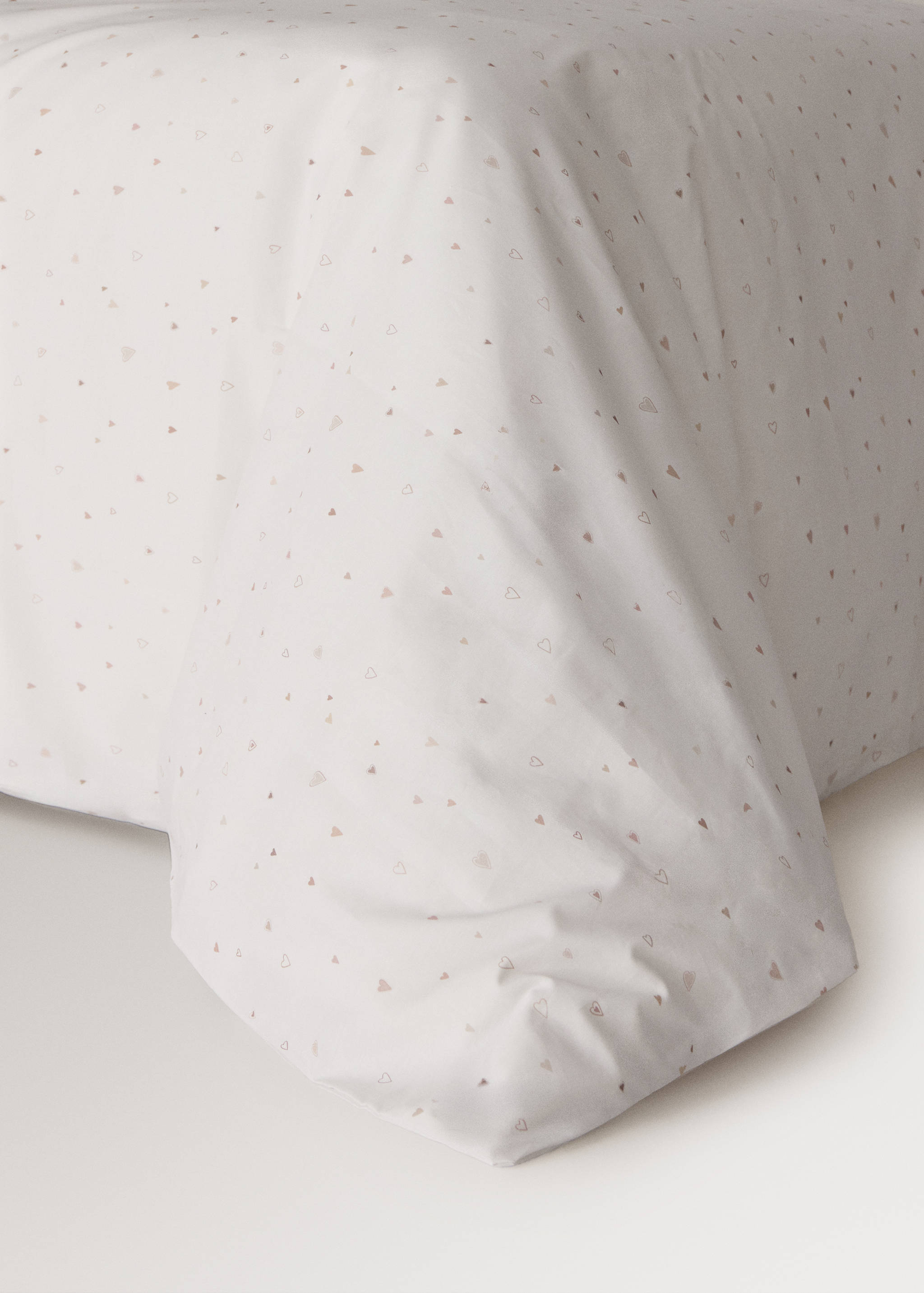 Printed heart-pattern percale cotton duvet cover for a 90 cm bed - Details of the article 8