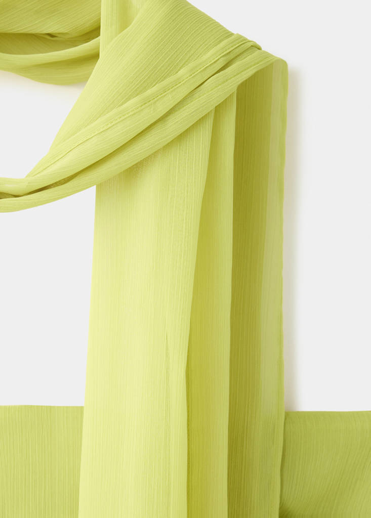 Printed dress with foulard — Lime