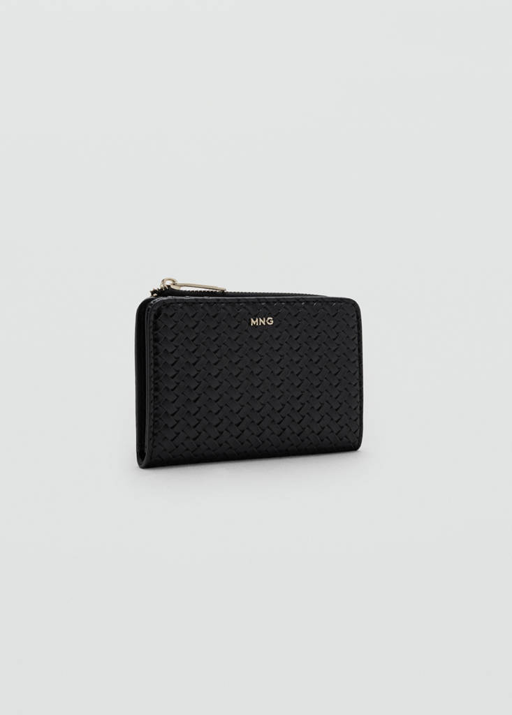 Medium braided wallet — Black