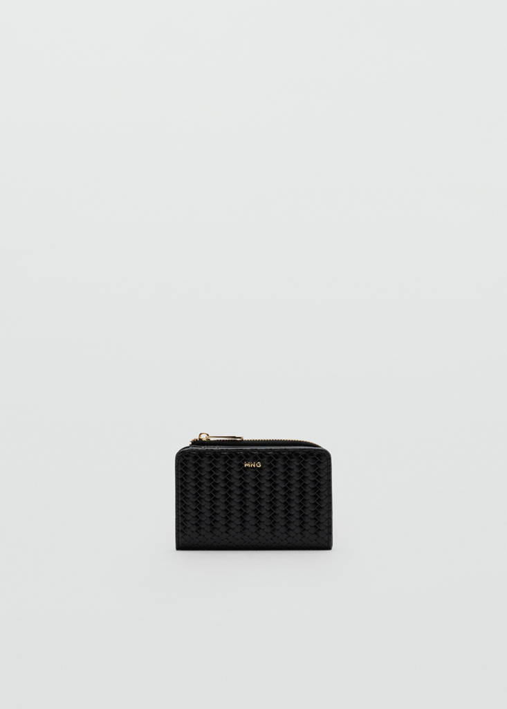 Medium braided wallet — Black