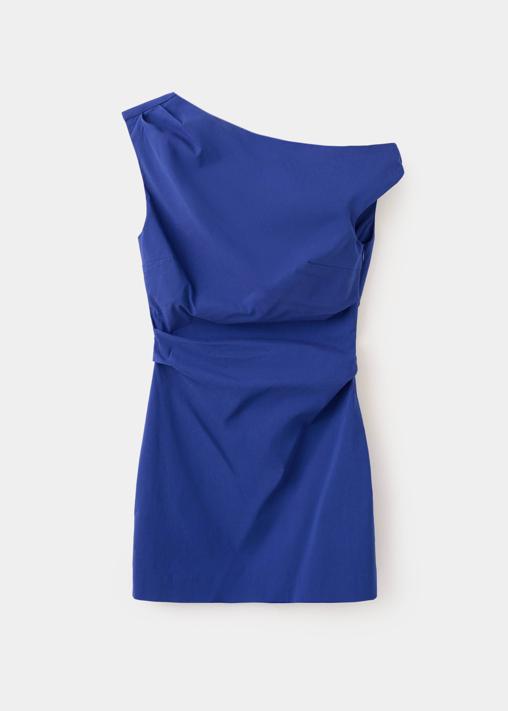 Robe col asymétrique avec détail nœud - Article sans modèle