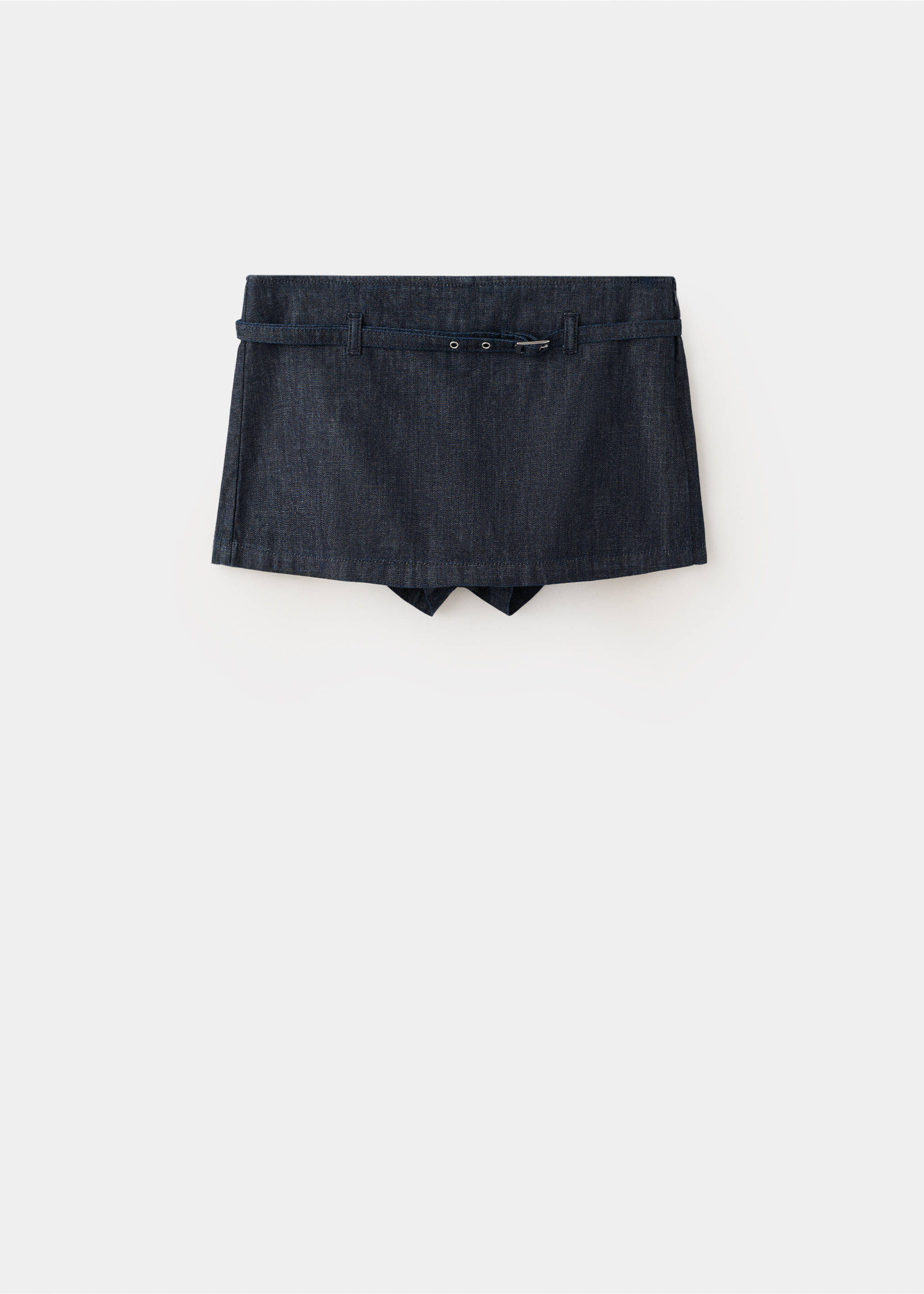 Denim culottes with belt - Article without model, Open Blue. Ref: 37032526-00.