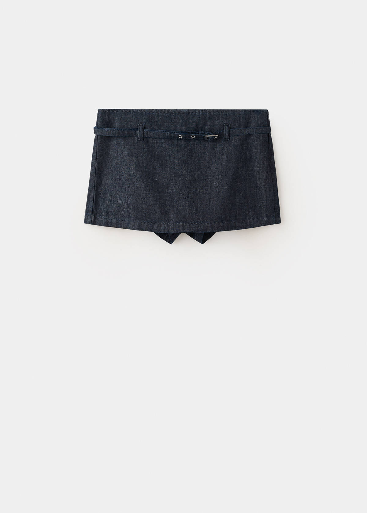 Denim culottes with belt — Open Blue