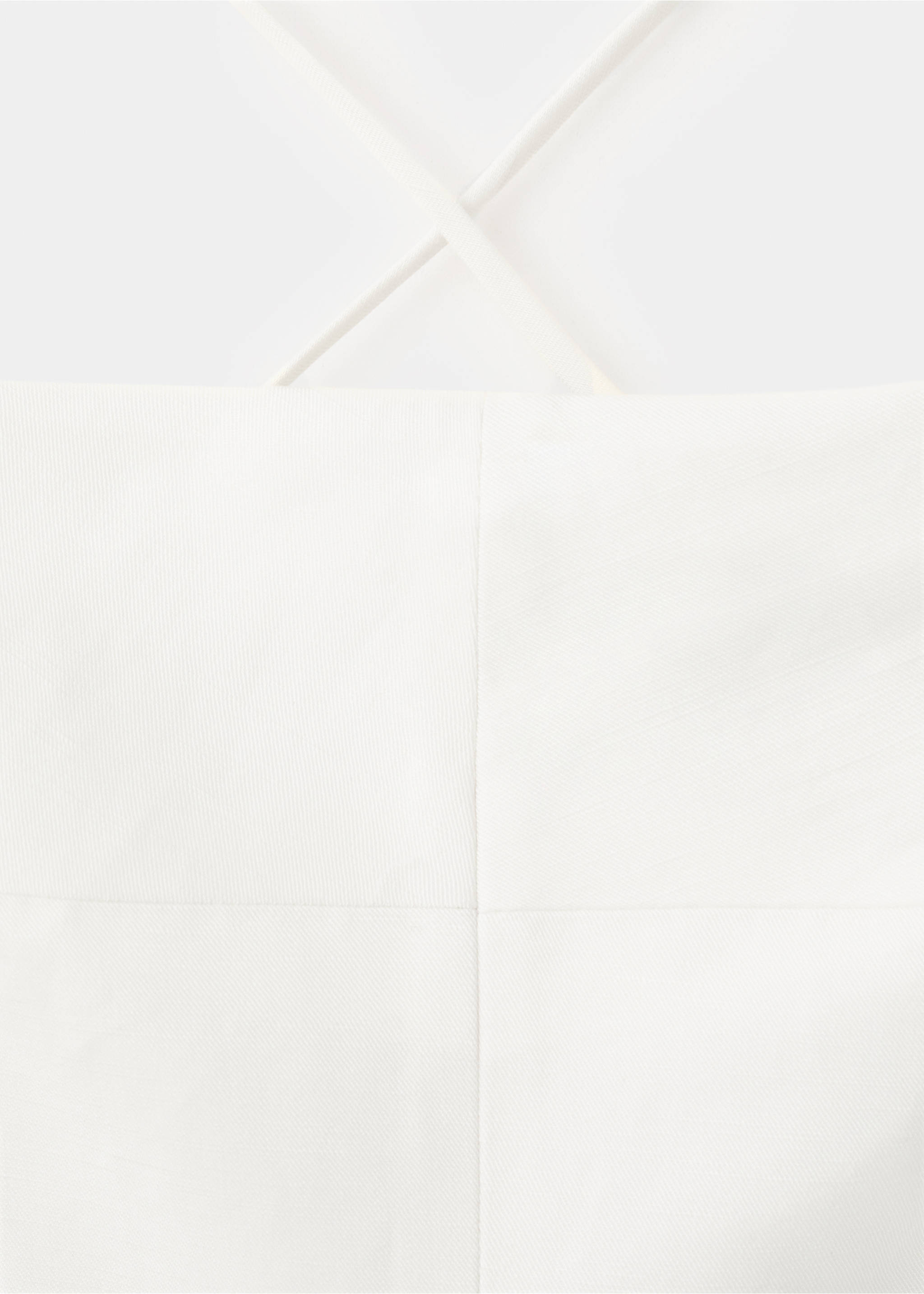 Cross-back linen playsuit - Details of the article 8, Ecru. Ref: 37032527-00.